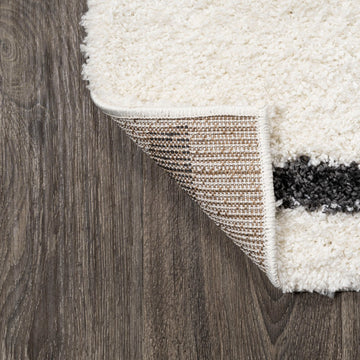 Alaro Berber Stripe Shag Area Rug